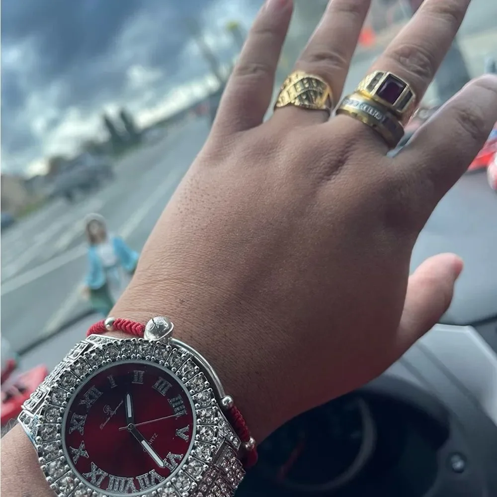 VVS Bustdown Simulated Diamond Stainless Steel Iced Out Luxury Hip Hop Watch